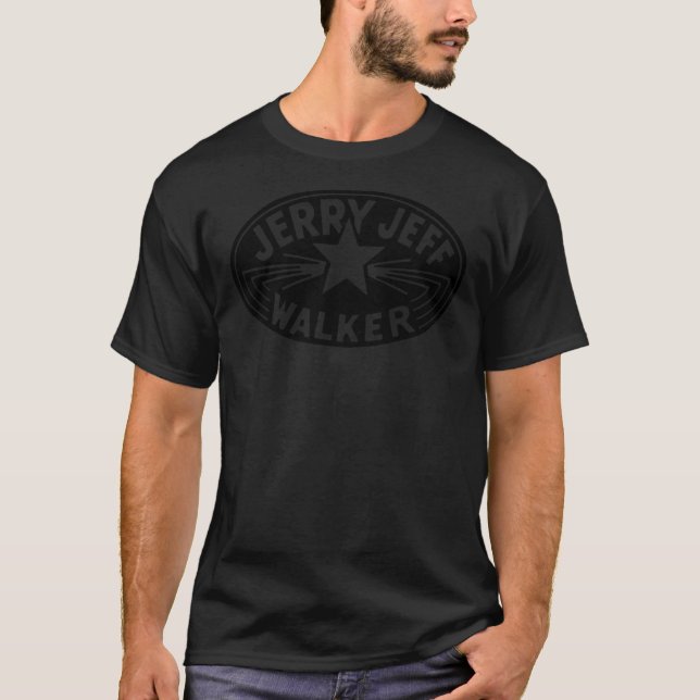 Jerry Jeff Walker Vintage Black Logo   T-Shirt (Front)