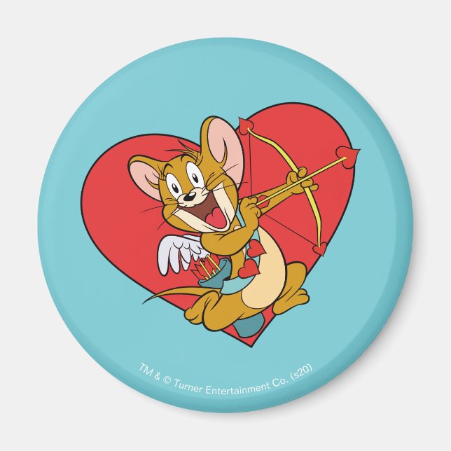 Jerry Mouse Dressed as Valentine Cupid Magnet (Front)
