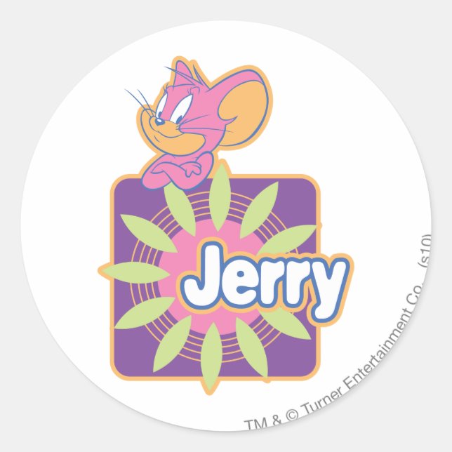 Jerry Neon Mouse Classic Round Sticker (Front)