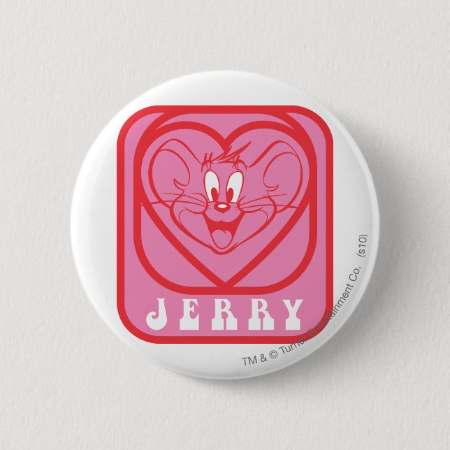 Jerry Pink Hearts 6 Cm Round Badge (Front)