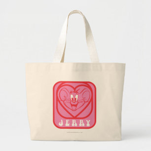 Jerry Pink Hearts Large Tote Bag