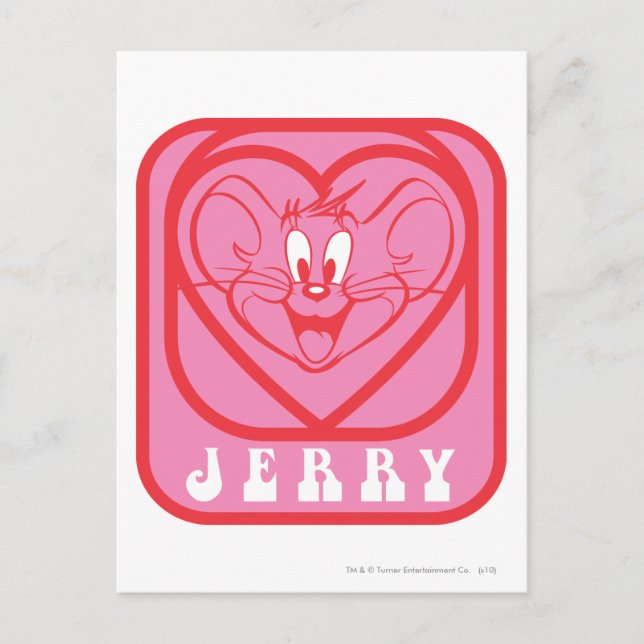 Jerry Pink Hearts Postcard (Front)