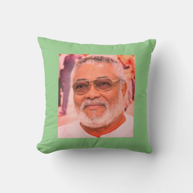 Jerry Rawlings, J.J. Rawlings, President of Ghana Cushion (Front)