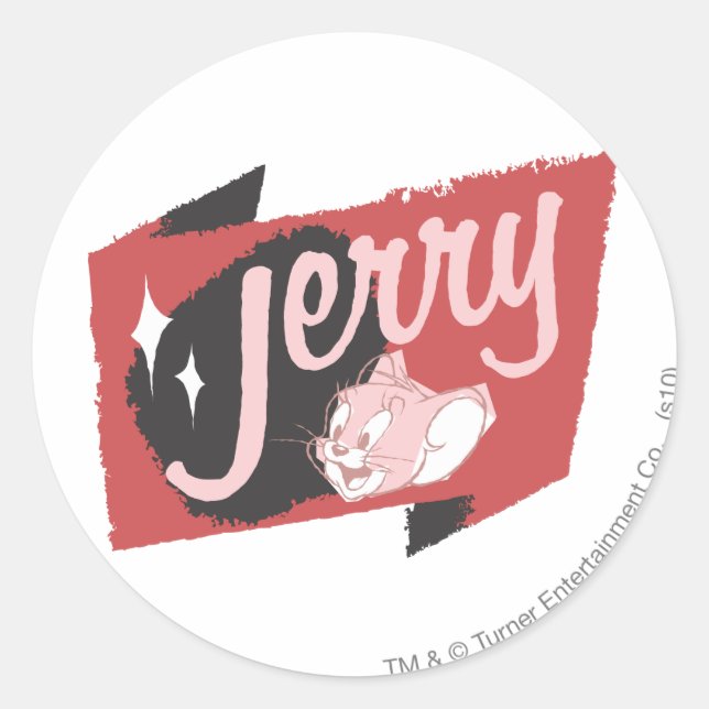 Jerry Red and Black Logo Classic Round Sticker (Front)