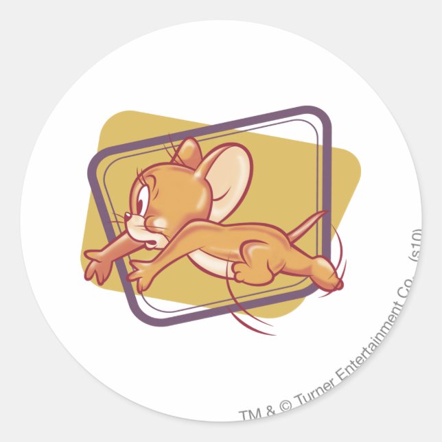 Jerry Running Scared Classic Round Sticker (Front)