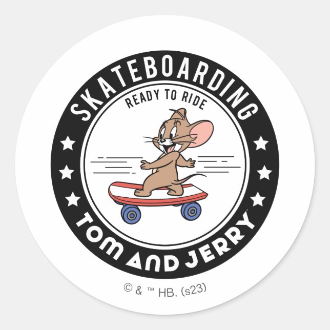 Jerry Skateboarding - Ready To Ride Classic Round Sticker (Front)