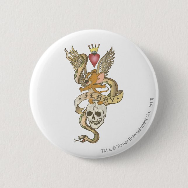 Jerry Twisted Tattoo 2 6 Cm Round Badge (Front)