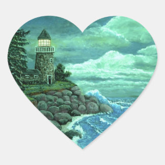  JERRYS LIGHTHOUSE by Ave from ArtRave Heart Sticker