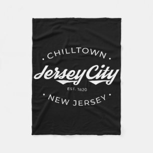 Jersey City New Jersey Chilltown - Black - Small - Fleece Blanket