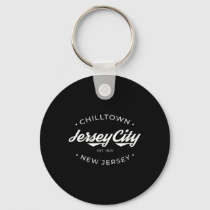 Jersey City New Jersey Chilltown - Black - Small - Key Ring