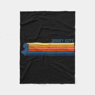 Jersey City New Jersey City Retro Fleece Blanket