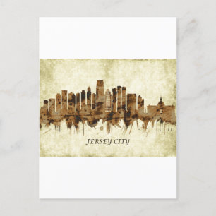 Jersey City New Jersey Cityscape Holiday Postcard