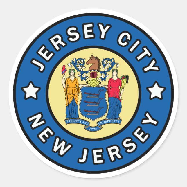 Jersey City New Jersey Classic Round Sticker (Front)