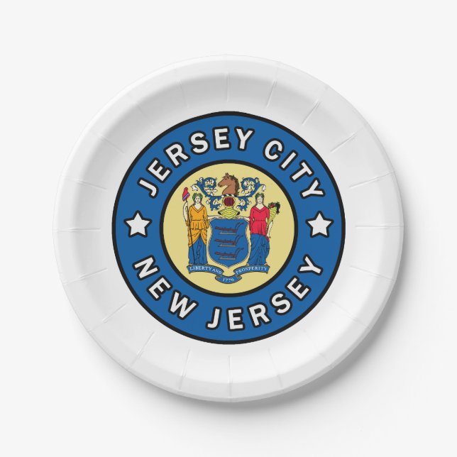 Jersey City New Jersey Paper Plate (Front)