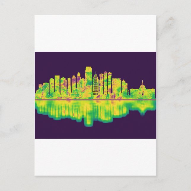 Jersey City New Jersey Skyline Invitation Postcard (Front)