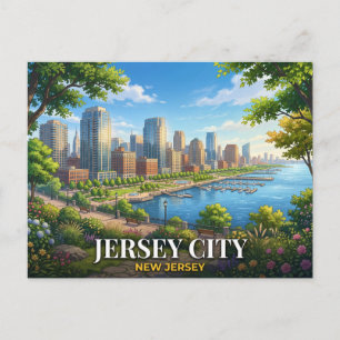 Jersey City New Jersey Travel Postcard