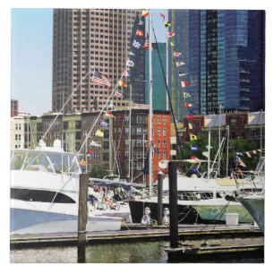 Jersey City NJ - Boat Pennants Ceramic Tile