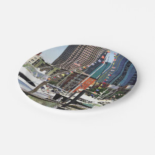 Jersey City NJ - Boat Pennants Paper Plate