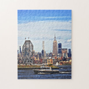 Jersey City NJ - Police Boat By Colgate Clock Jigsaw Puzzle