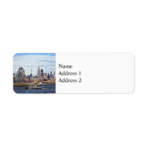Jersey City NJ - Police Boat By Colgate Clock Return Address Label