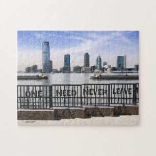 Jersey City Skyline One Need Never Leave Jigsaw Puzzle