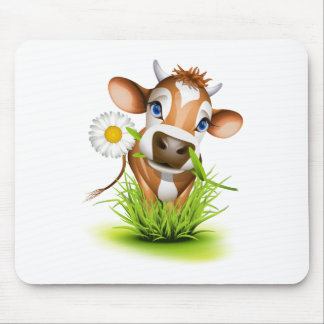 Jersey cow in grass mouse pad