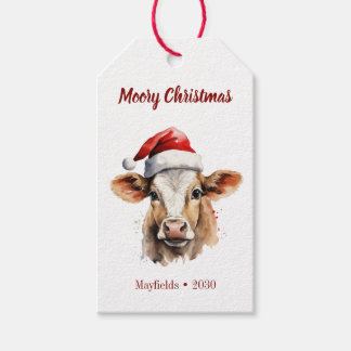 Jersey Cow "Moory Christmas" Gift Tags