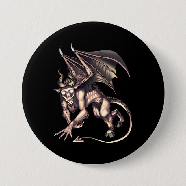 Jersey Devil Cryptid Creature 7.5 Cm Round Badge (Front)