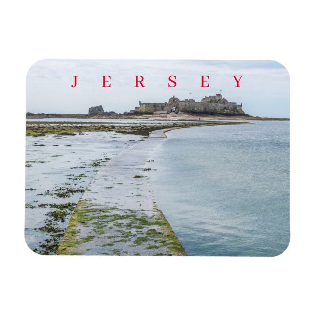 Jersey Elizabeth Castle causeway view magnet (Horizontal)