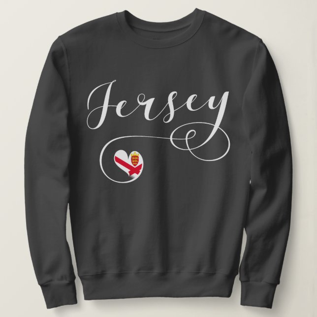 Jersey Flag Heart, Channel Islands Sweatshirt (Design Front)