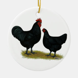Jersey Giant Chickens Ceramic Tree Decoration
