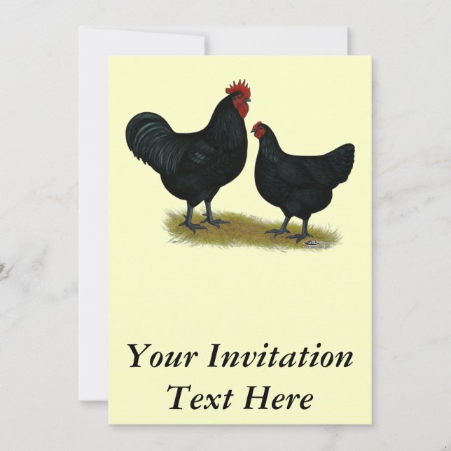 Jersey Giant Chickens Invitation (Front)