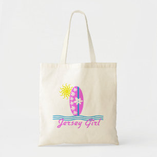 Jersey Girl baby Bodysuit Pink Surfboard W/Sun Tote Bag