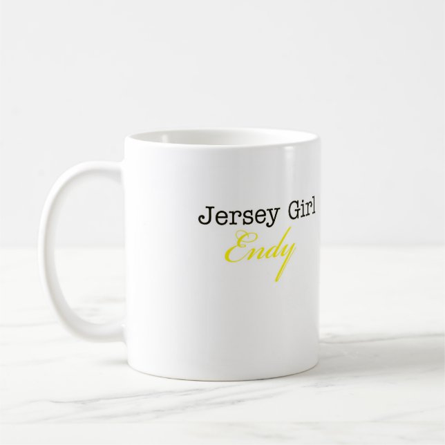 JERSEY GIRL ENDY COFFEE MUG - WHITE (Left)
