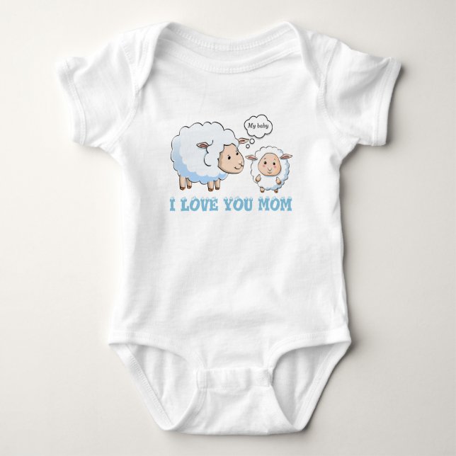 jersey I love you Mum Baby Bodysuit (Front)
