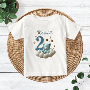 Jersey knit T-shirt for babies with a teddy bear
