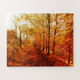 Jersey lane in autumn jigsaw puzzle