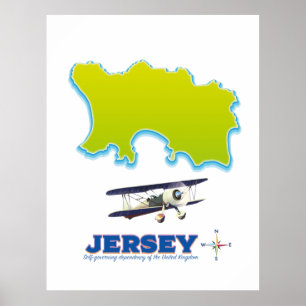 Jersey map. poster