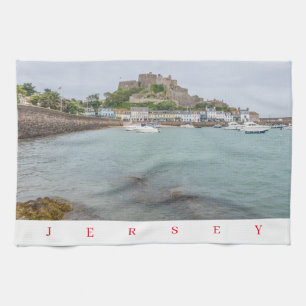 Jersey Mont Orgueil Castle view tea towel