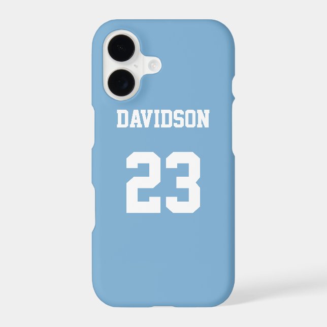 Jersey Name Number Light Blue White Custom (Back)