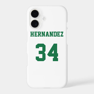Jersey Name Number White and Green