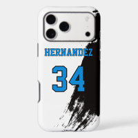 Jersey Name Number White Black Paint Light Blue