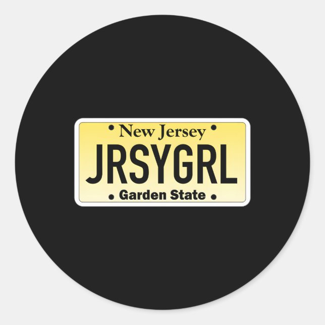 Jersey New Jersey License Plate Classic Round Sticker (Front)