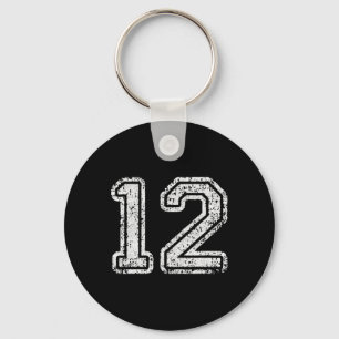 Jersey Number 12 Twelve Football Number Sport Gift Key Ring