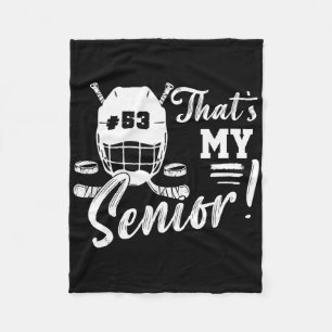 Jersey Number 53 Hockey Mom That's My Senior Hocke Fleece Blanket