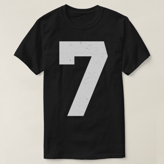 Jersey Number #7 Athletic Style Sports Graphic  T-Shirt (Design Front)