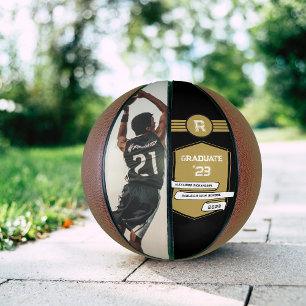 Jersey Number   Gold Graduation Monogram Basketball