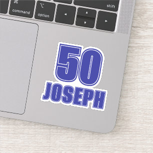 Jersey Number with Name Sticker, Sports Themed