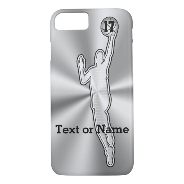 Jersey Number, Your Text iPhone 7 Cases Basketball (Back)