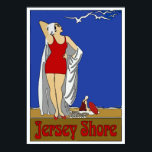 Jersey Shore Art Deco Vintage Poster<br><div class="desc">New Jersey Shore, vintage</div>